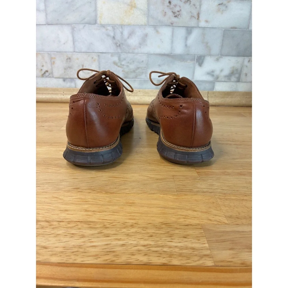 Cole Haan Zerogrand Wingtip Oxford Mens 12 Brown Leather Brogue Shoes C29411‎